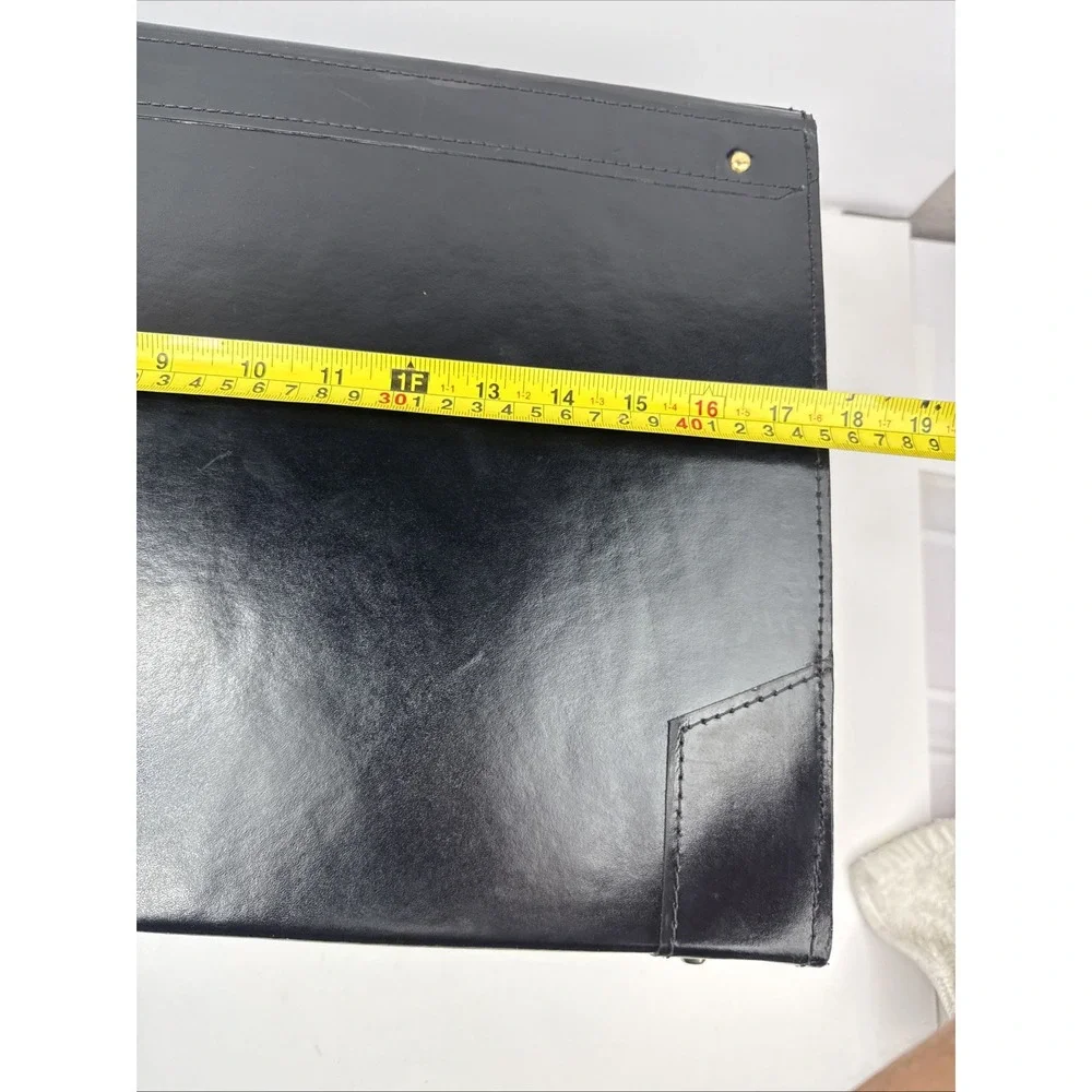 Vintage Pilot Case Catalog Briefcase Black Leather Combination Locks Attache New
